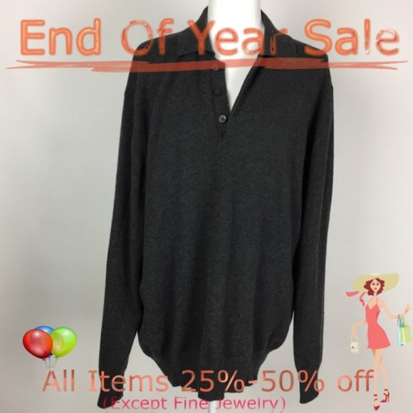 Kirkland Signature Sweaters - Kirkland 100% Cashmere Gray Sweater Size L